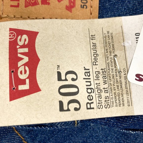 Levi's 505 Boy's Blue Jeans Size 10 Slim Straight Leg Regular Fit NEW - Picture 5 of 10
